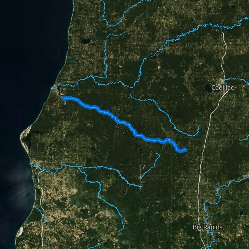 Fly fishing map for Little Manistee River, Michigan