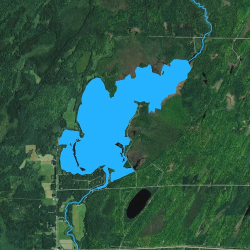 Fly fishing map for Little Rice Lake, Wisconsin