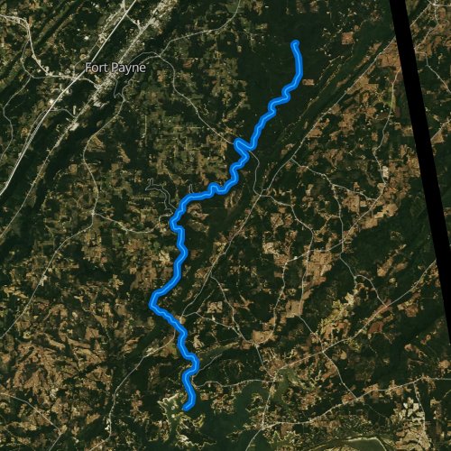 Fly fishing map for Little River, Alabama