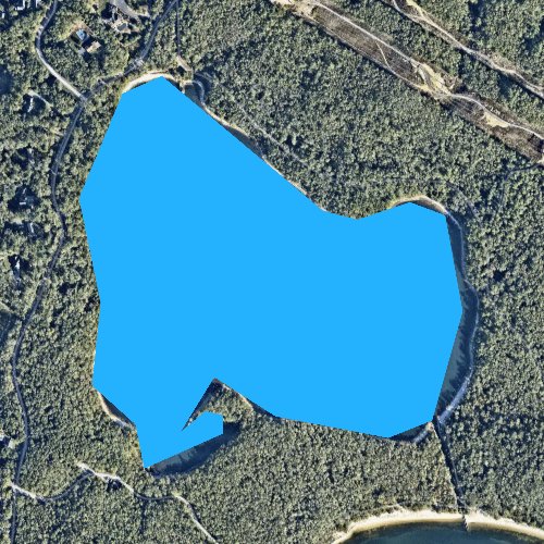 Fly fishing map for Little South Pond, Massachusetts