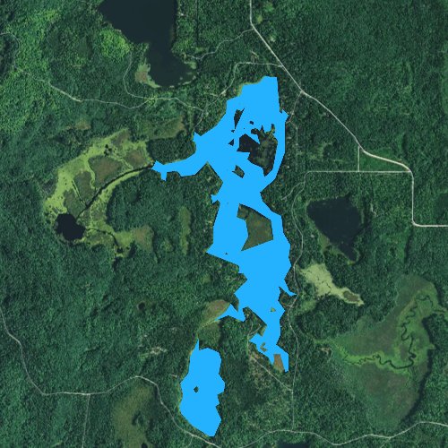 Fly fishing map for Little Tamarack Flowage, Wisconsin