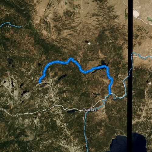 Fly fishing map for Little Truckee River, California