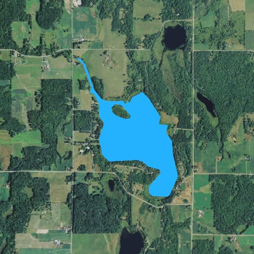 Fly fishing map for Little Wood Lake, Wisconsin