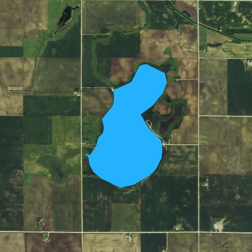 Fly fishing map for Lizard Lake, Iowa