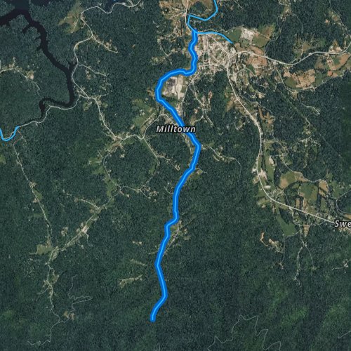 Fly fishing map for Long Creek, North Carolina