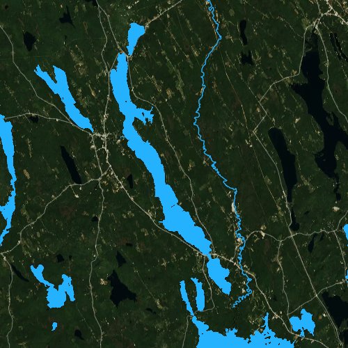 Fly fishing map for Long Lake: Cumberland, Maine