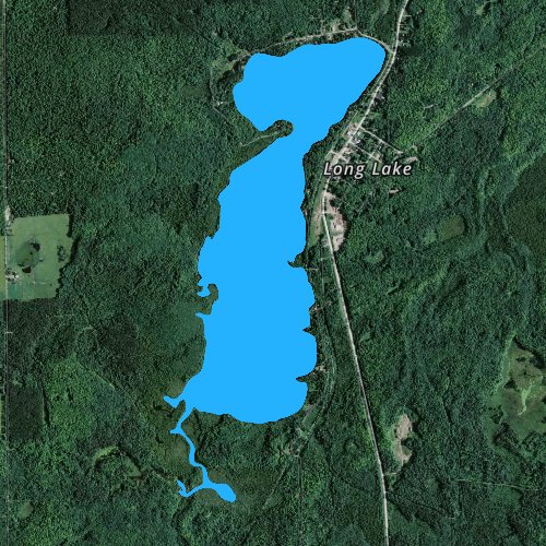 Fly fishing map for Long Lake: Florence, Wisconsin