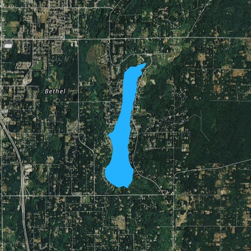 Fly fishing map for Long Lake: Kitsap, Washington