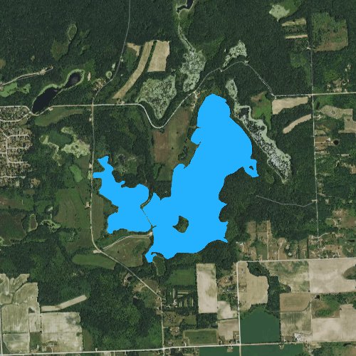Fly fishing map for Long Lake: Lapeer, Michigan