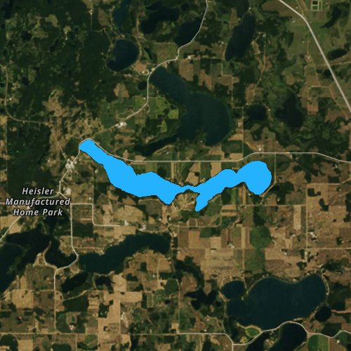 Fly fishing map for Long Lake: Otter Tail, Minnesota