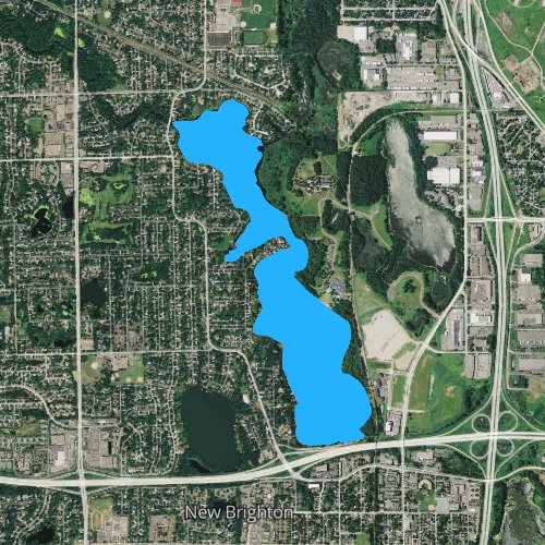 Fly fishing map for Long Lake: Ramsey, Minnesota