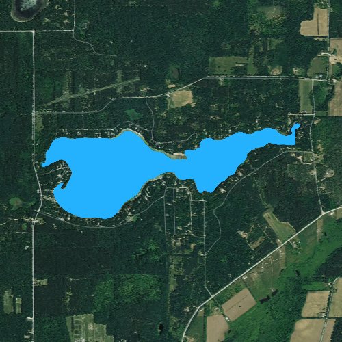 Fly fishing map for Long Lake: Waushara, Wisconsin