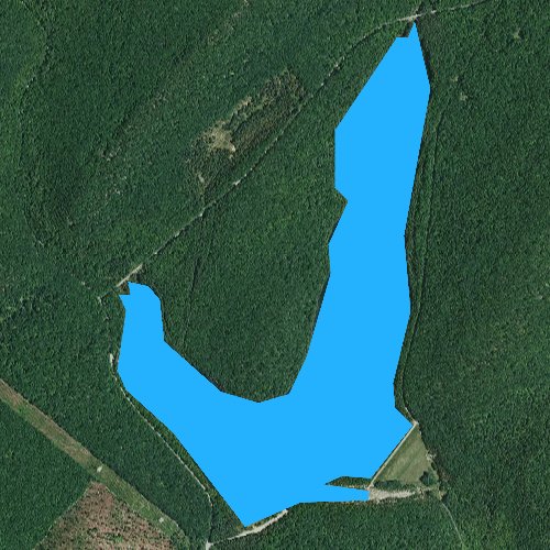 Fly fishing map for Long Pine Run Reservoir, Pennsylvania