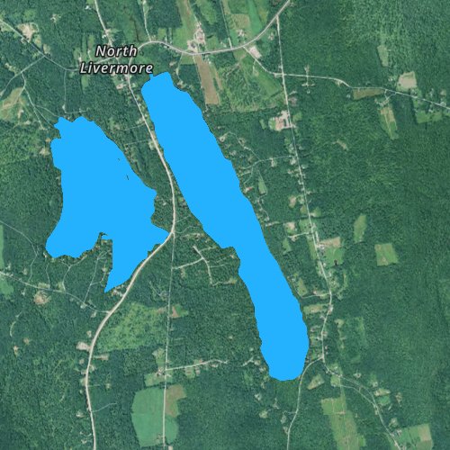 Fly fishing map for Long Pond: Androscoggin, Maine