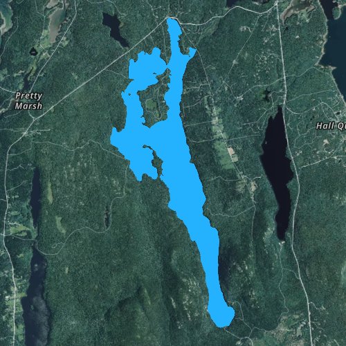 Fly fishing map for Long Pond: Hancock, Maine