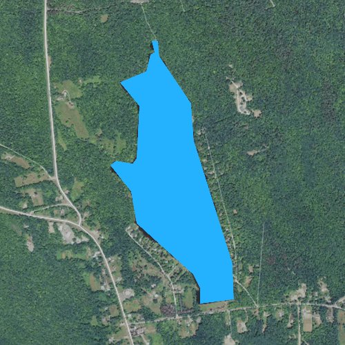 Fly fishing map for Lower Highland Lake, Massachusetts