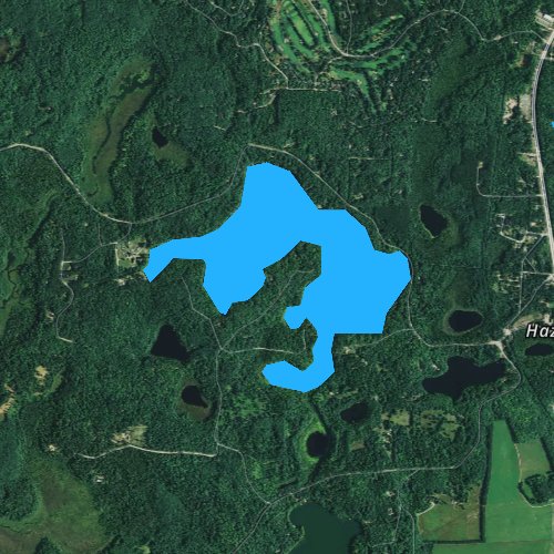 Fly fishing map for Lower Kaubashine Lake, Wisconsin