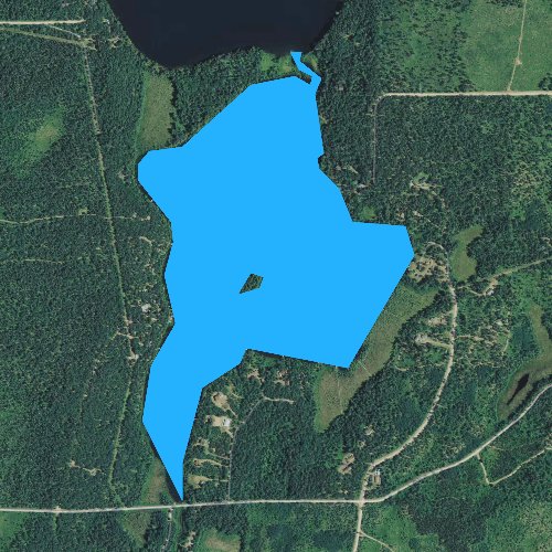 Fly fishing map for Lower Kimball Lake, Wisconsin