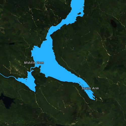 Fly fishing map for Lower Richardson Lake, Maine