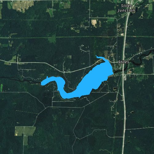 Fly fishing map for Machickanee Flowage, Wisconsin