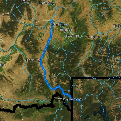 Fly fishing map for Madison River, Montana