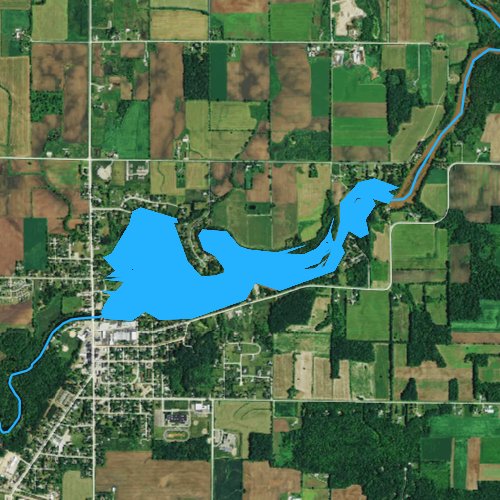 Fly fishing map for Manawa Pond 275, Wisconsin