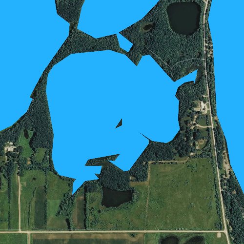 Fly fishing map for Marble Lake, Iowa