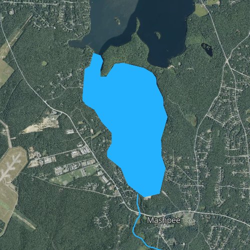 Fly fishing map for Mashpee Pond, Massachusetts