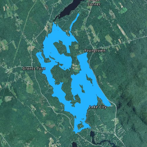 Fly fishing map for Megunticook Lake, Maine