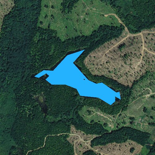 Fly fishing map for Melbourne Lake, Washington