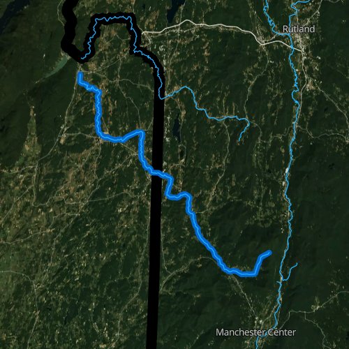 Fly fishing map for Mettawee River, Vermont