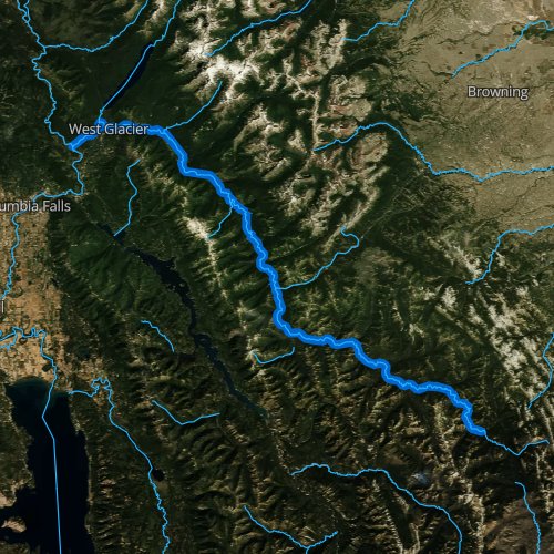 Fly fishing map for Middle Fork Flathead River, Montana