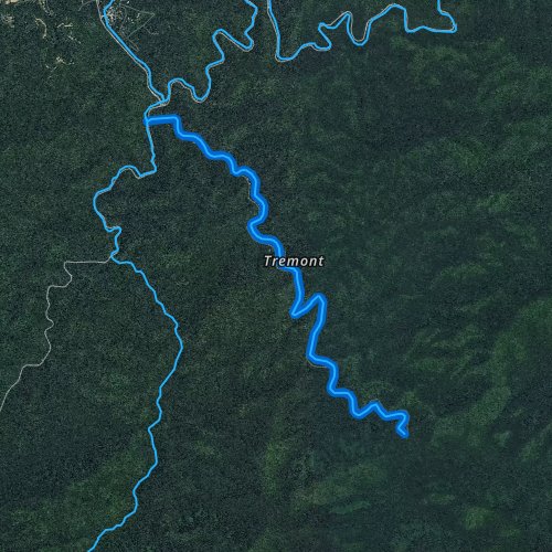 Fly fishing map for Middle Prong Little River, Tennessee