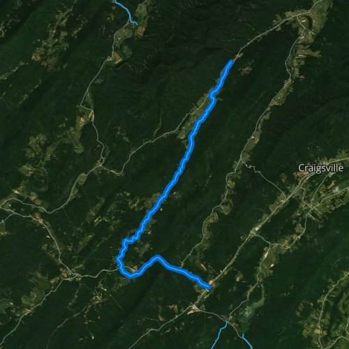 Fly fishing map for Mill Creek, Virginia