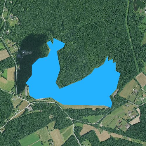 Fly fishing map for Minsi Lake, Pennsylvania