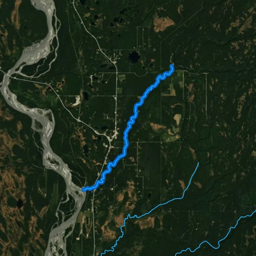 Fly fishing map for Montana Creek, Alaska