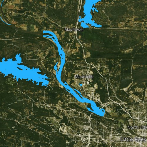 Fly fishing map for Murray Lake, Arkansas