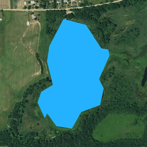 Fly fishing map for Muskrat Lake, Michigan