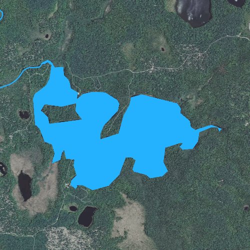 Fly fishing map for Nawakwa Lake, Michigan