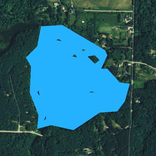 Fly fishing map for Nelligan Lake, Wisconsin