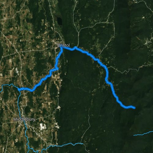 Fly fishing map for New Haven River, Vermont
