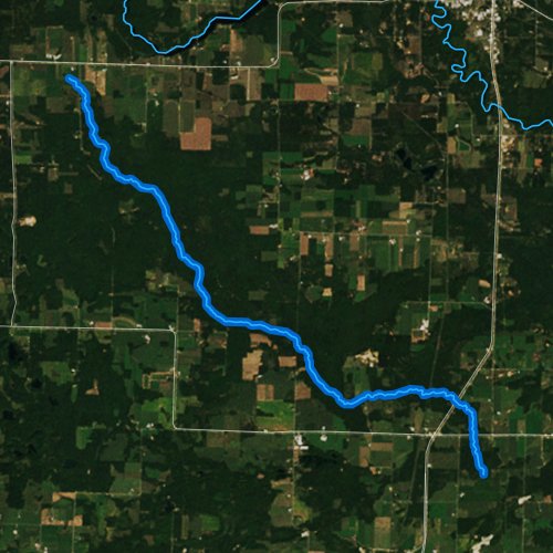 Fly fishing map for North Branch Beaver Creek, Wisconsin