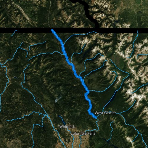Fly fishing map for North Fork Flathead River, Montana
