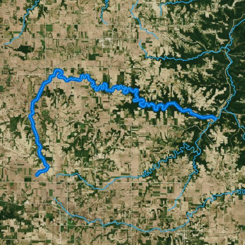 Fly fishing map for North Fork Whitewater River, Minnesota