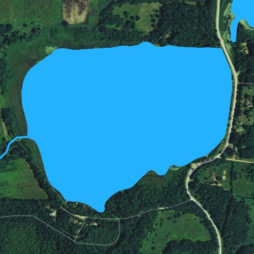 Fly fishing map for North Lake: Waupaca, Wisconsin