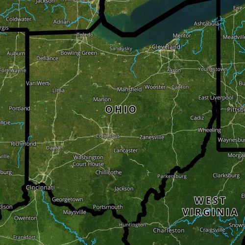 Fly fishing report and map for Ohio.