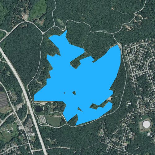 Fly fishing map for Olney Pond, Rhode Island