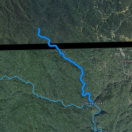 Fly fishing map for Overflow Creek, Georgia