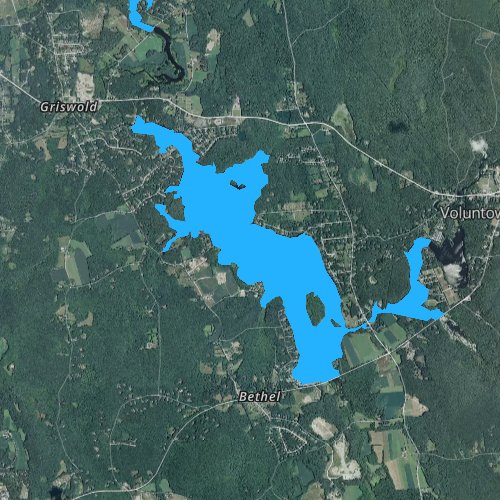 Fly fishing map for Pachaug Pond, Connecticut