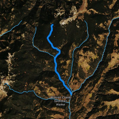 Fly fishing map for Panchuela Creek, New Mexico